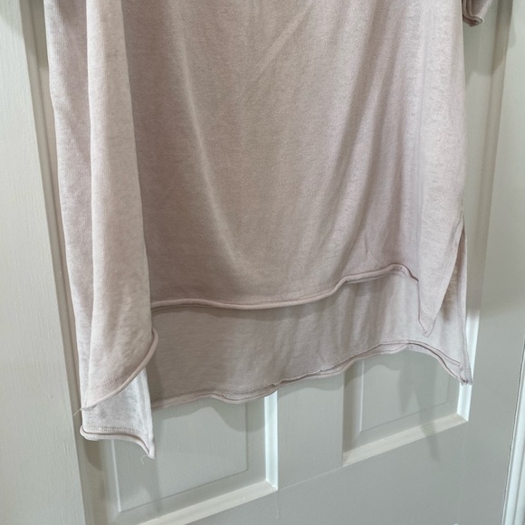 Free People Morgan Henley Top slouchy off shoulder Shirt buttons cream beige L - Picture 9 of 11